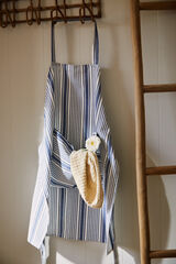 Calma House Avental riscas azul haitiano azul