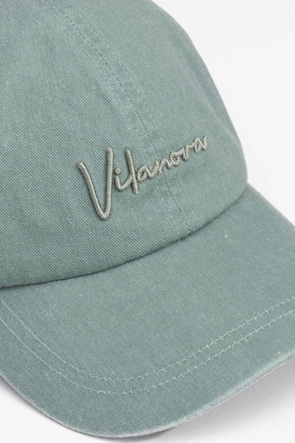 Vilanova Bon&eacute; de algod&atilde;o bordado azul