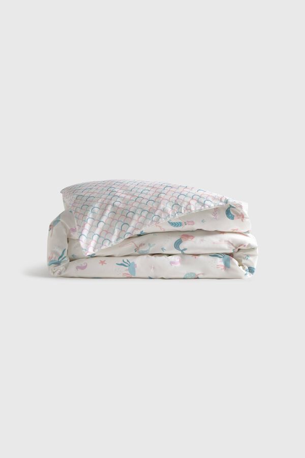 Textura Mermaid print duvet cover white