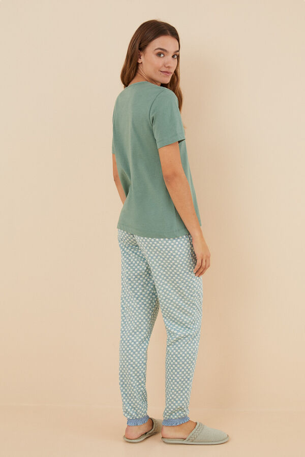 Womensecret Pyjama 100 % coton vert vert