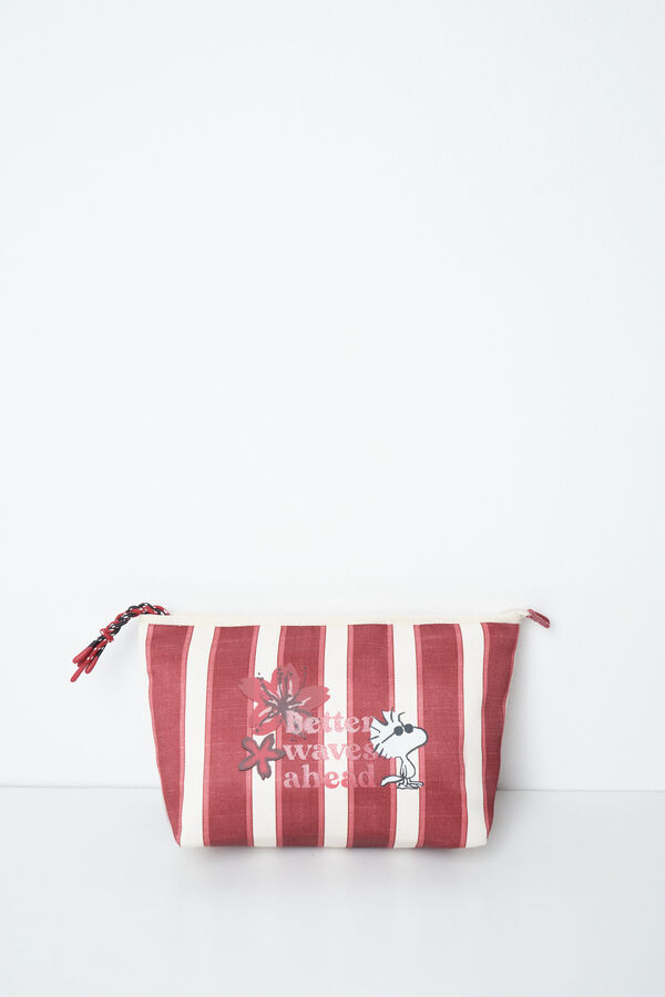 Women'secret Striped medium vanity case Peanuts red