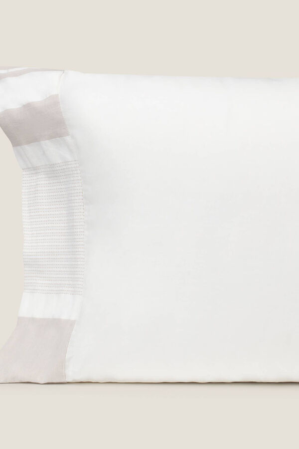 Womensecret Funda almohada 100% algodón texturas. Cama 80-90cm. beige