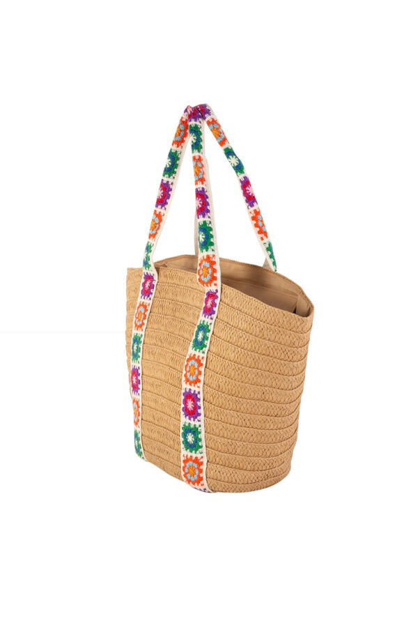 Kbas Sac cabas en fibre naturelle marron