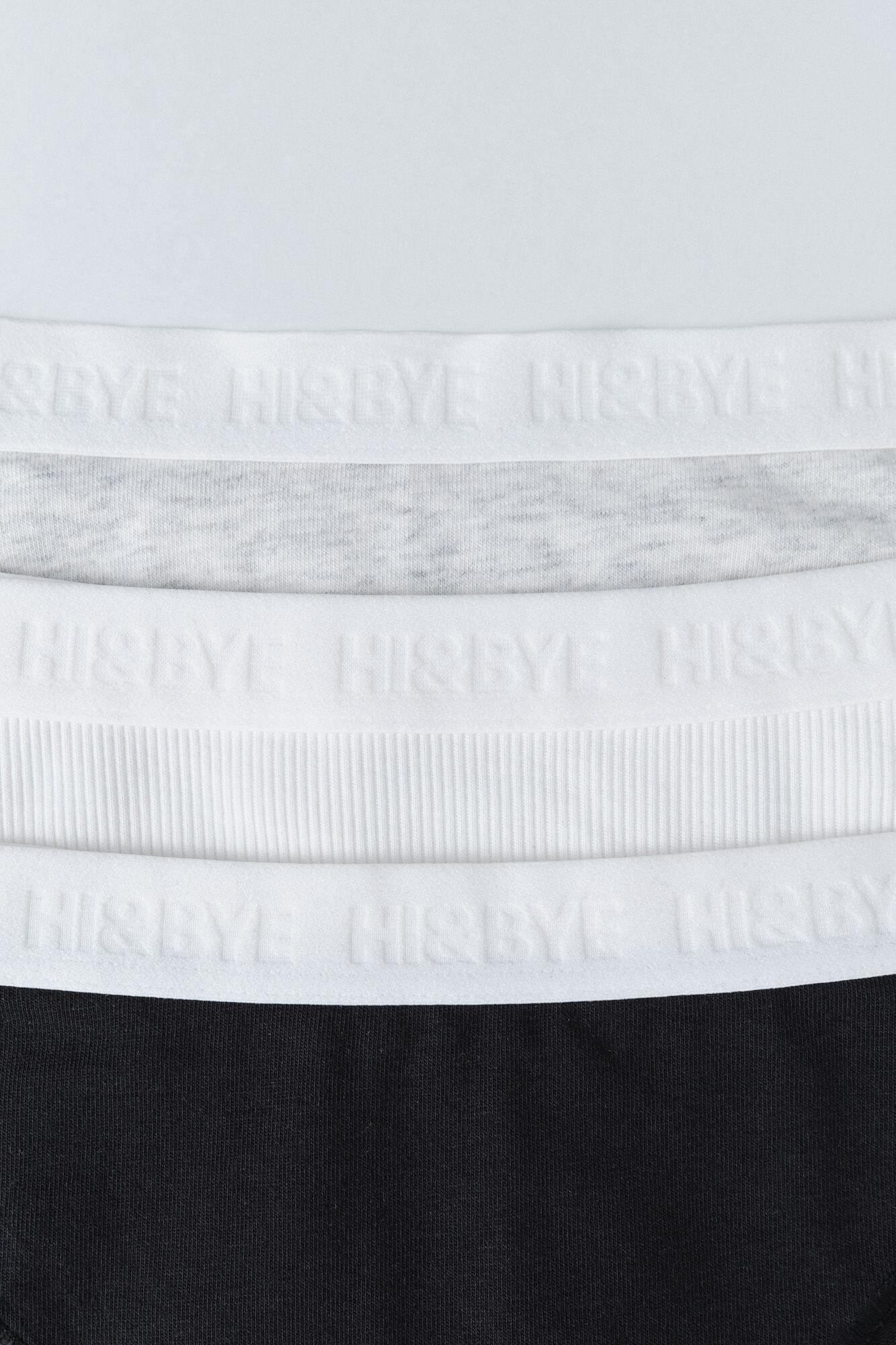 HI&BYE Pack of 3 classic panties in white, grey, and black