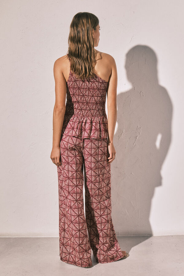 Women'secret Pantalon long &agrave; fentes aux chevilles imprim&eacute;