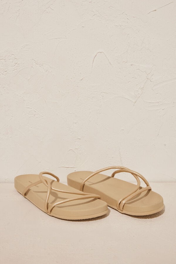 Womensecret Extra-comfortable interlaced sandals yellow