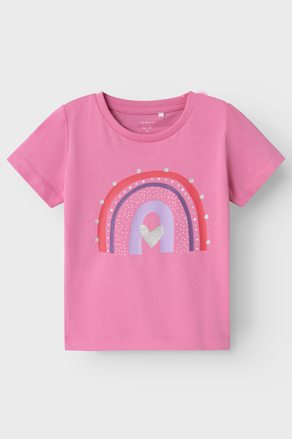 Womensecret Mädchen-T-Shirt Regenbogen Rosa