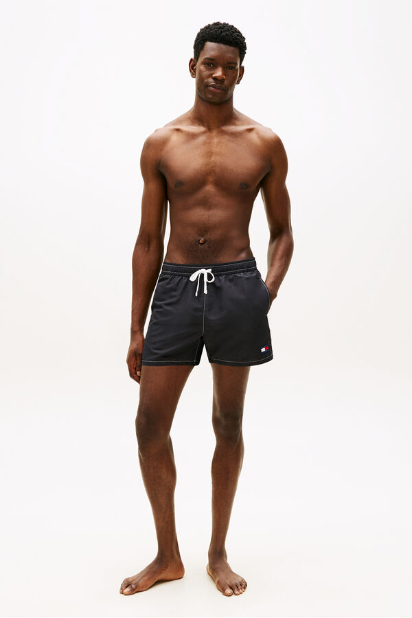 Tommy Hilfiger Embroidered flag men's swimwear black