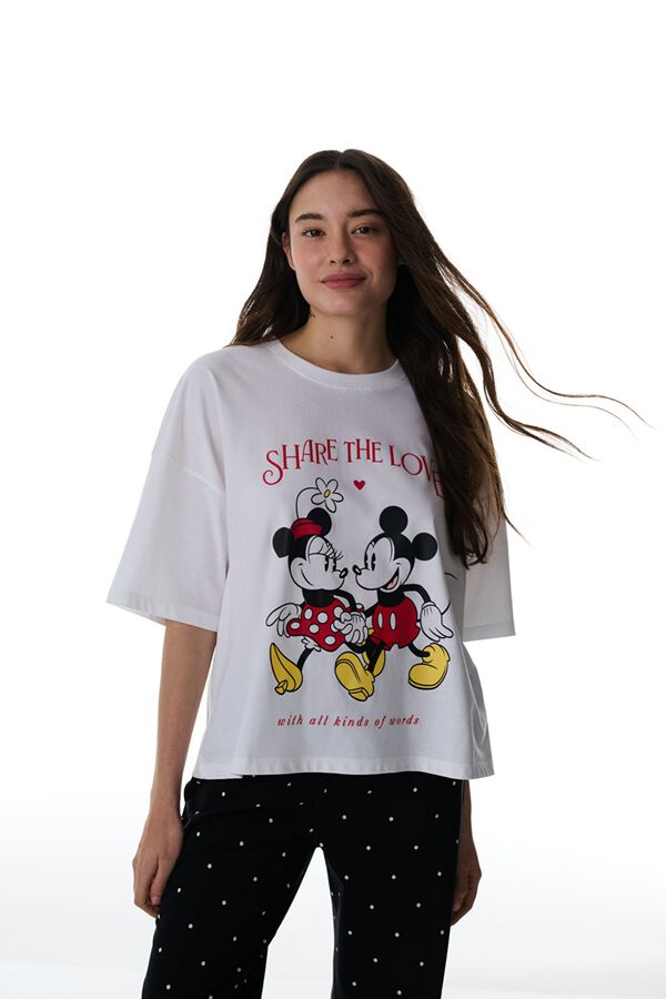 Penti Conjunto pijama lunares Mickey y Minnie blanco