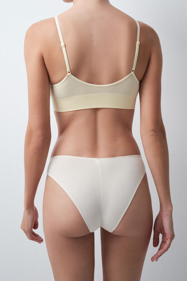 Women'secret Pack 3 bragas cl&aacute;sicas algod&oacute;n lisas encaje white