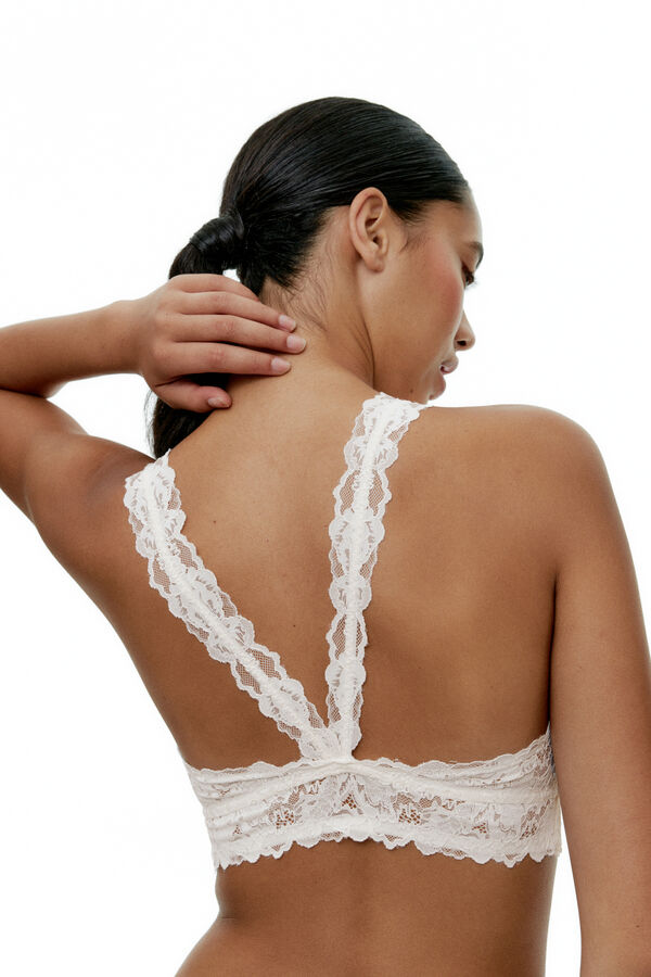 Black Limba Bralette Halter Piaf - Gardenia marfil