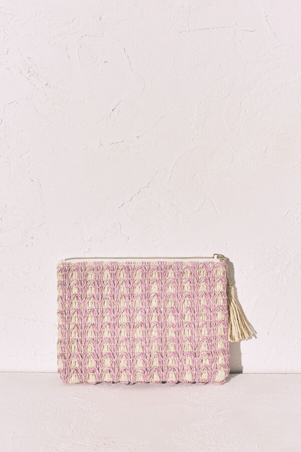 Women'secret Multicoloured raffia small vanity case nude