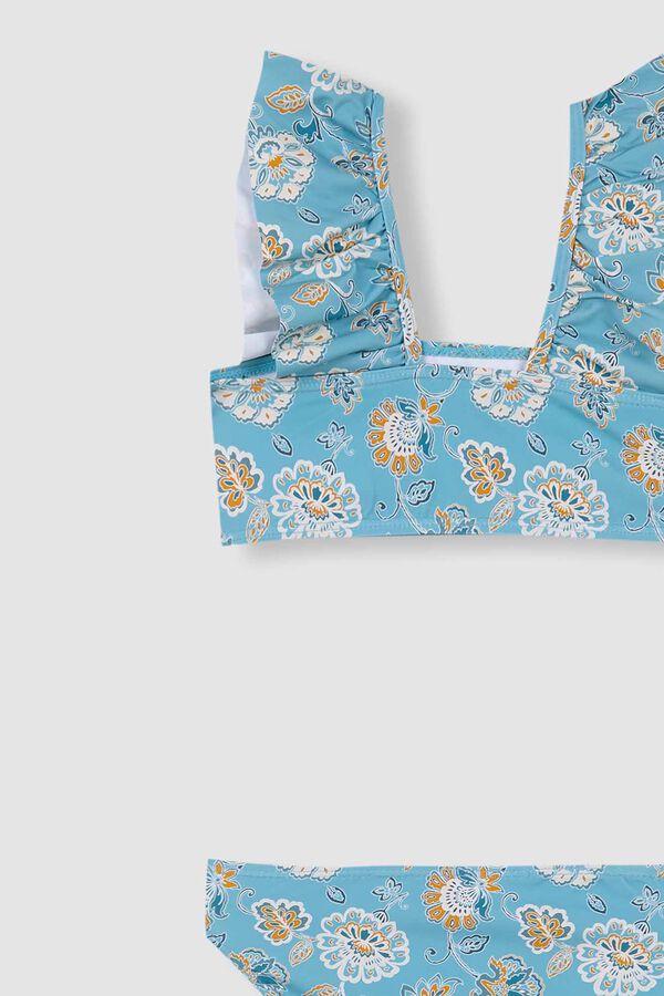 Gocco Bikini estampado flores azul claro turquesa