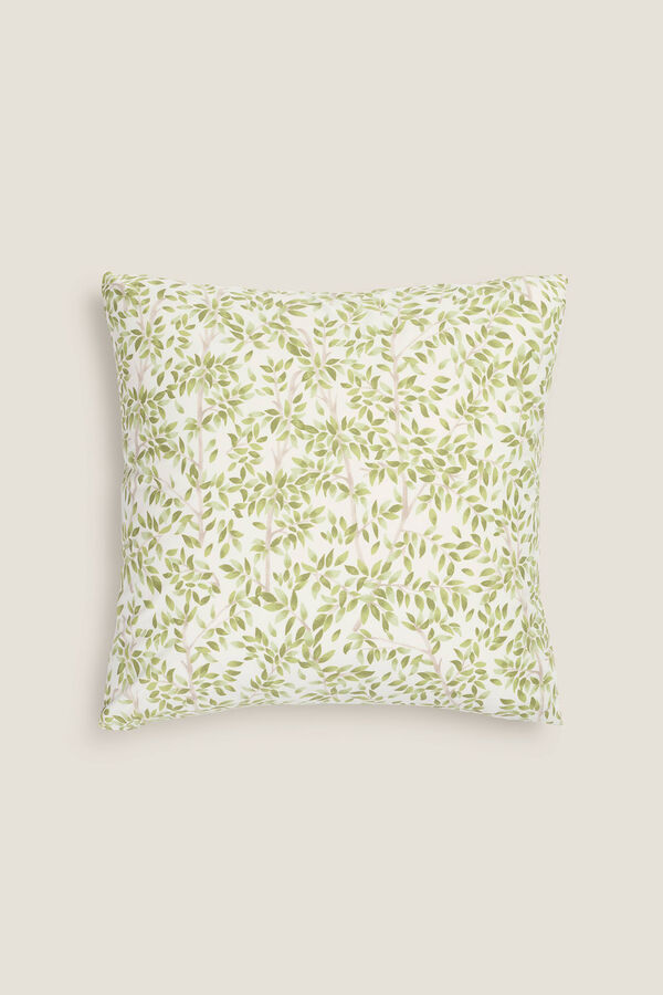 Womensecret Leaf print cotton cushion cover zöld