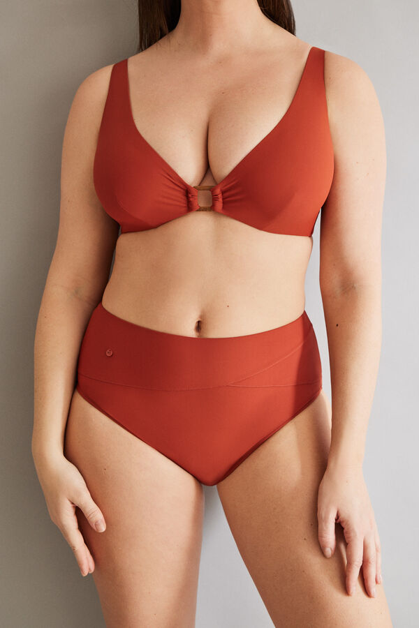 Womensecret Culotte bikini haute sculptante orange rouge