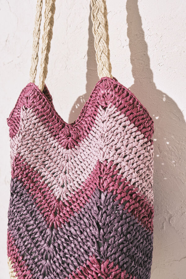 Women'secret Multicoloured raffia shoulder bag printed