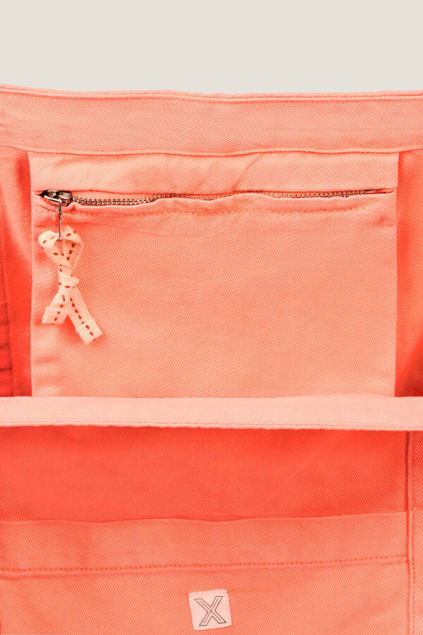 Textura Neon cotton twill bag Koralna