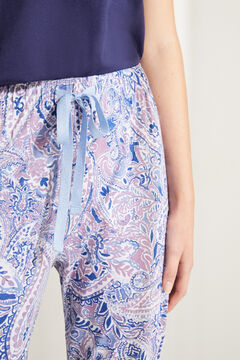Womensecret Long cotton paisley bottoms blue