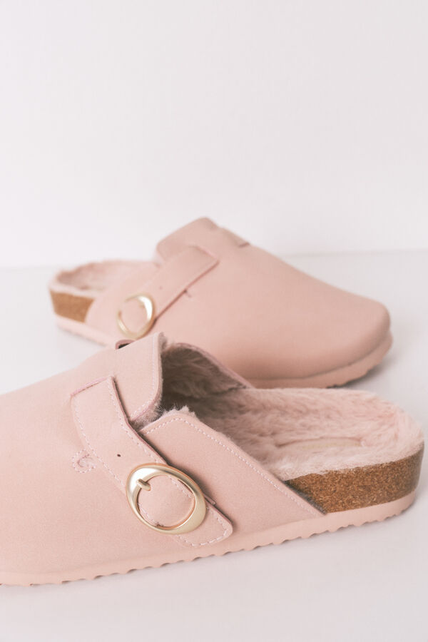 Women'secret Roze krznene papuče Roze