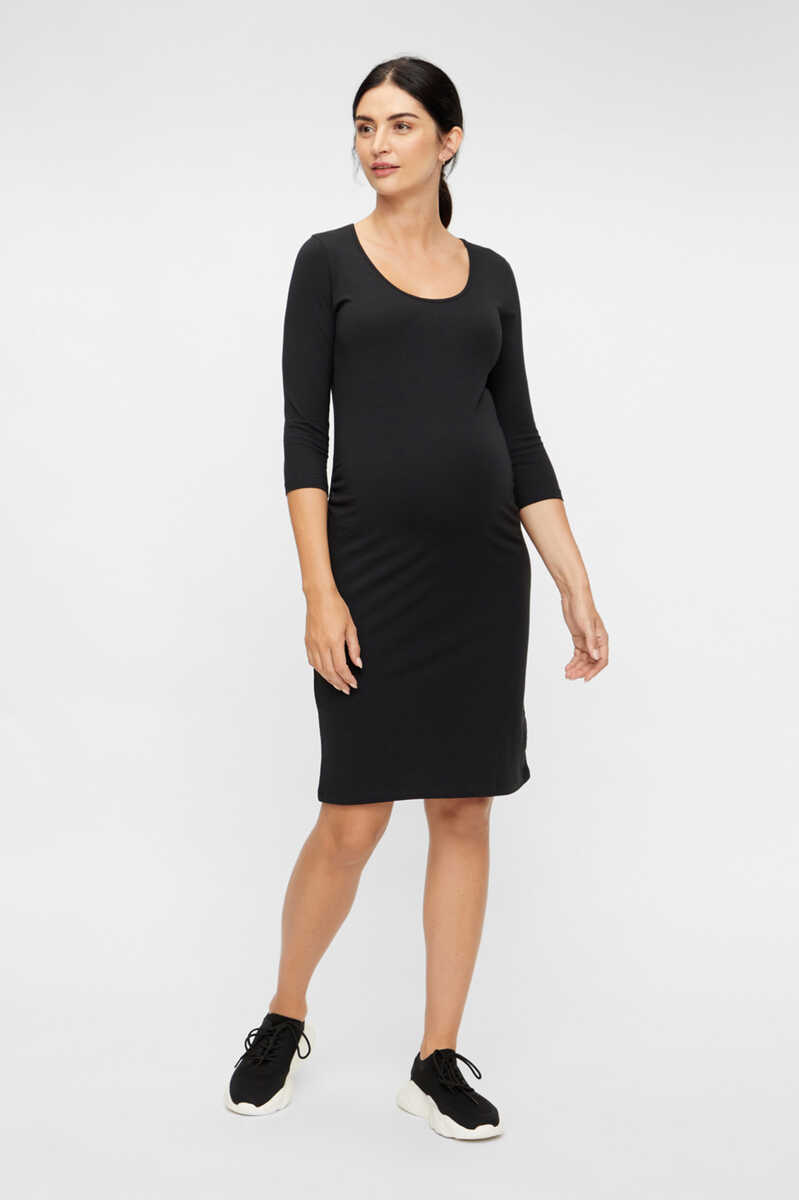 Womensecret Midi cotton maternity dress black