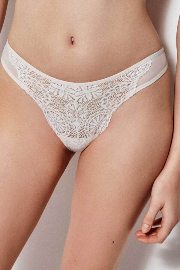 Womensecret Classic lace panty Bijela