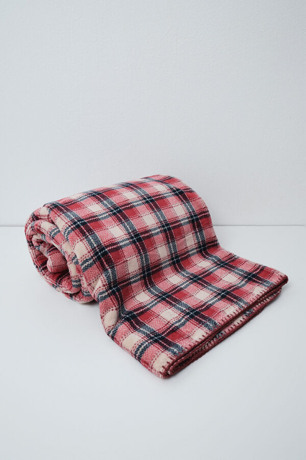 Women'secret Red plaid fleece blanket printed