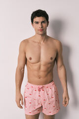 Women'secret Striped and crab print men's swimwear red