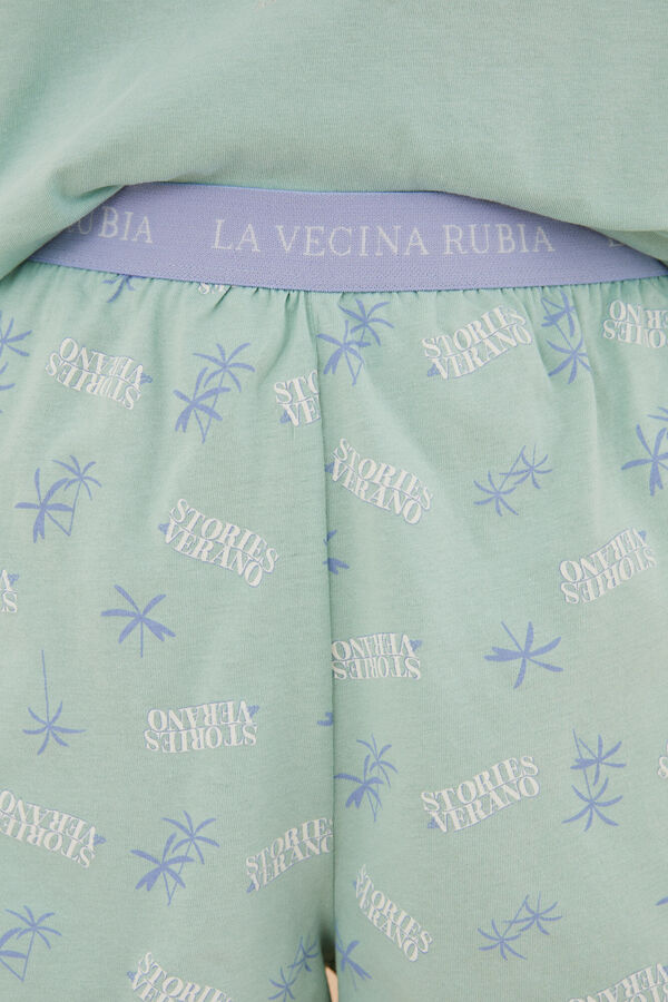 Womensecret Pijama corto 100% algodón verde La Vecina Rubia verde