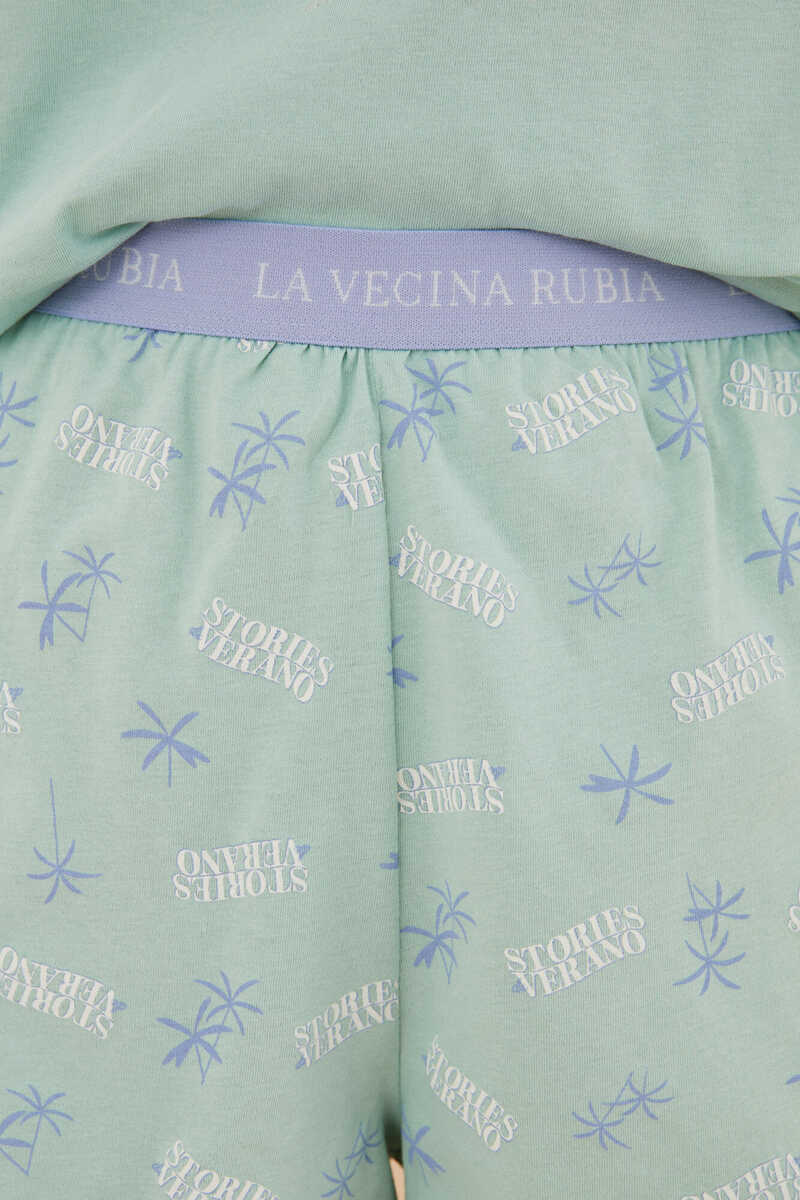 Womensecret La Vecina Rubia green 100% cotton short pyjamas green