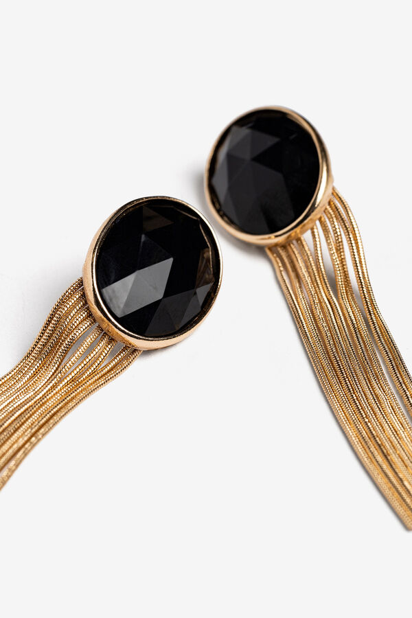 Vilanova Pendientes Ovalados con Flecos amarillo