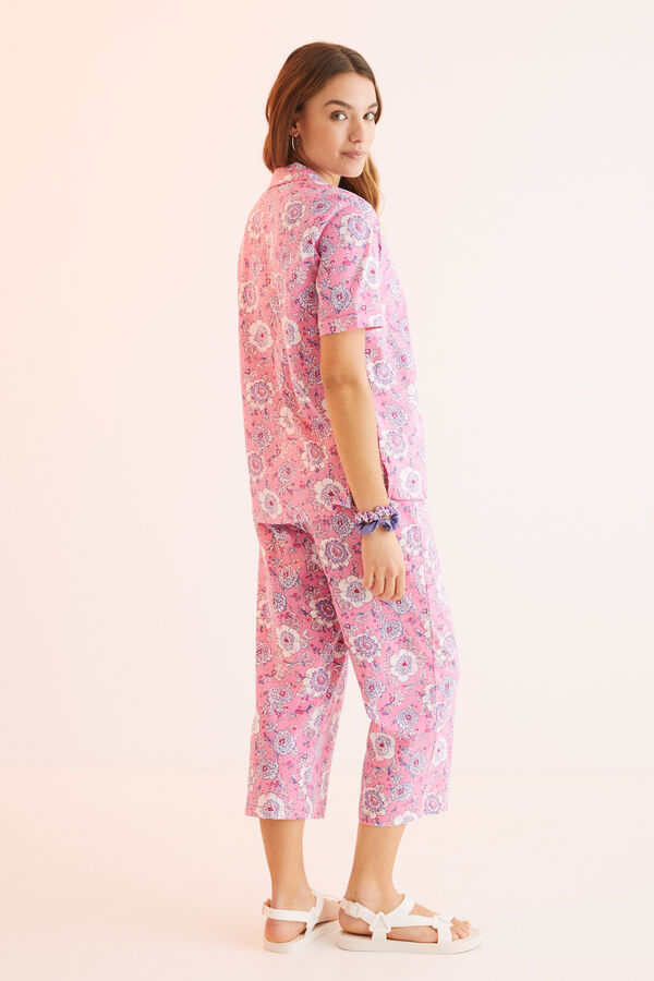Womensecret Ružičasta pidžama košulja od 100 % pamuka s uzorkom Ružičasta