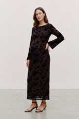 Mamalicious Floral tulle maternity dress nude