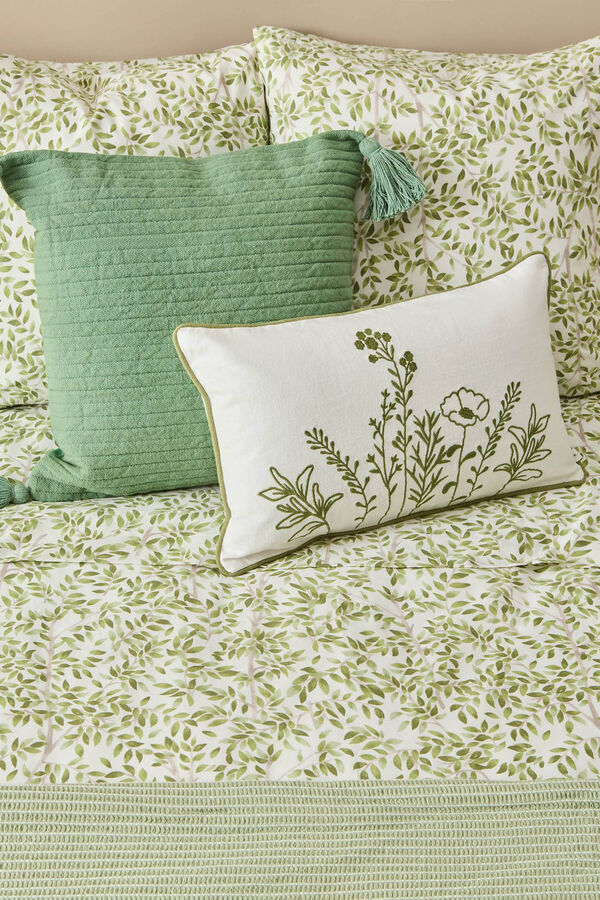 Textura Bettbezug Baumwolle Bl&auml;tter Gr&uuml;n