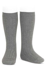 Condor Meias altas básicas caneladas cinzento