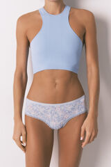 Women'secret Pink wide floral print Brazilian panty pink