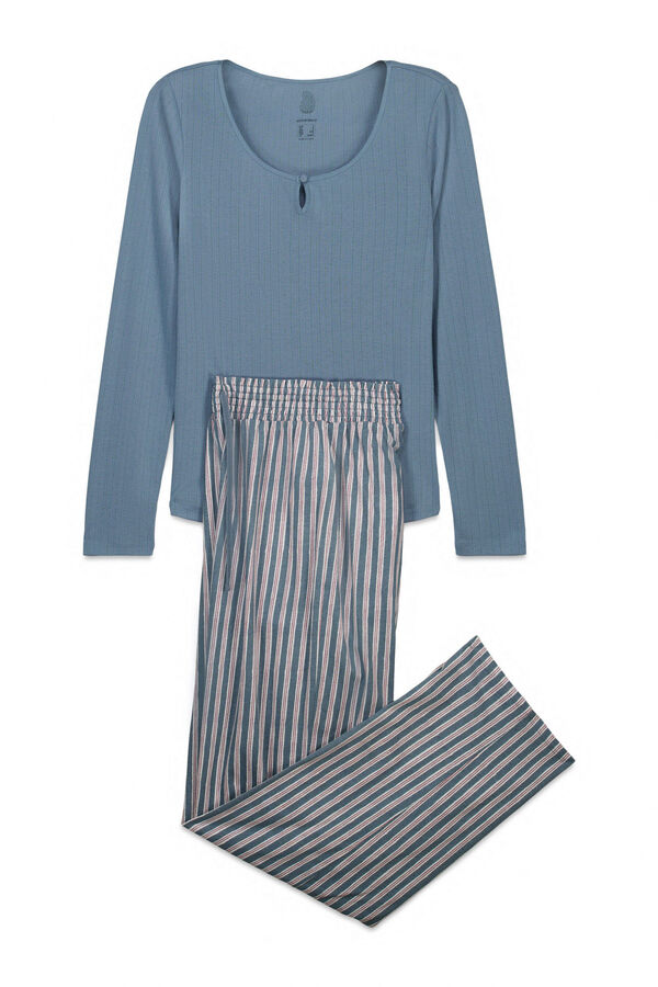 Women'secret Zelena prugasta duga pidžama Plava