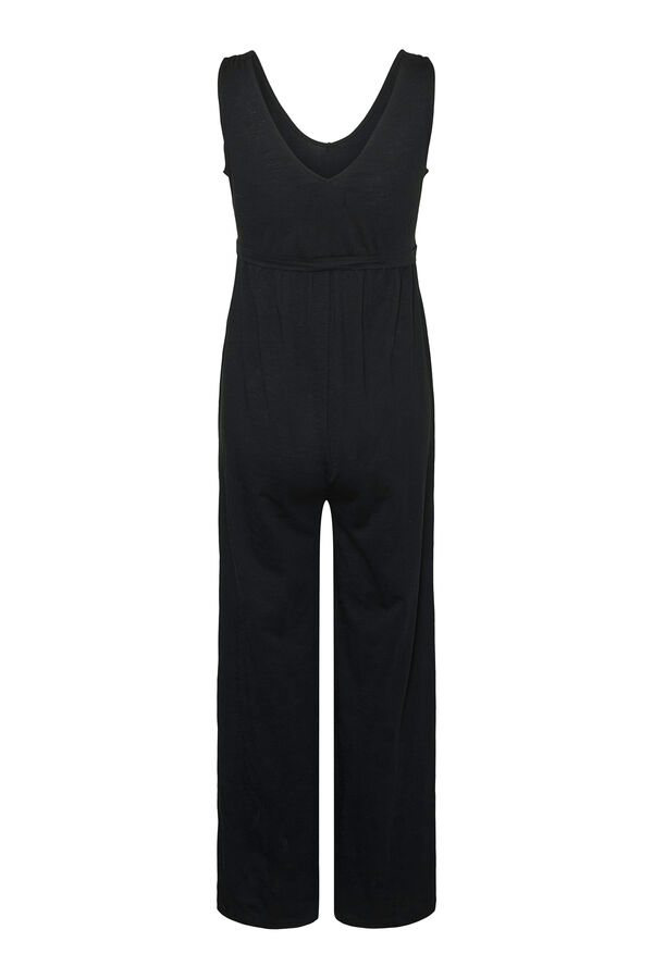 Mamalicious Long cotton maternity jumpsuit black
