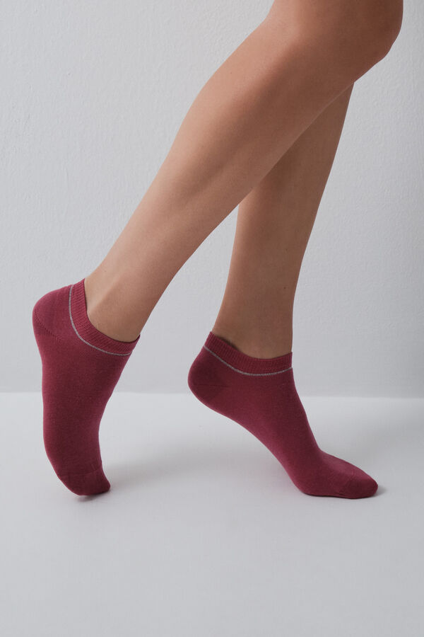 Women'secret Pink lurex 3-pack ankle socks pink