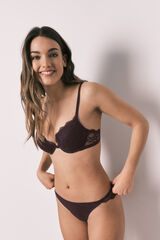 Women'secret Purple microfibre and lace classic panty pink