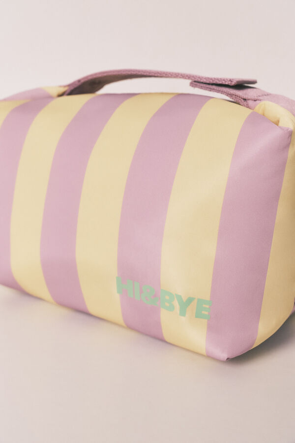 HI&BYE Lilac medium striped vanity case pink