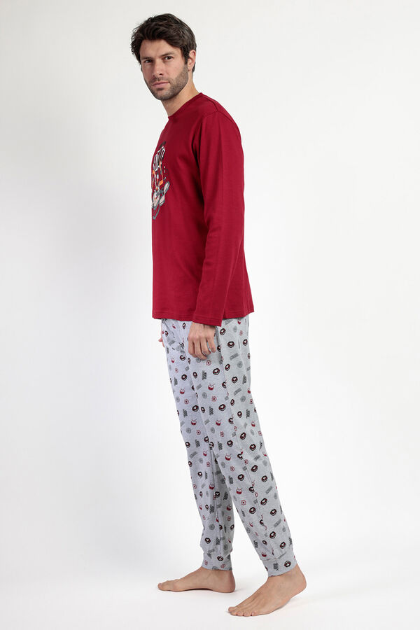 Admas Pijama largo estampado Muppets para hombre burdeos