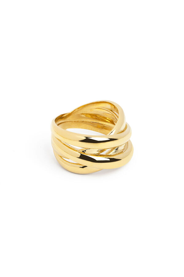 Womensecret Double Cross Gold Ring Žuta