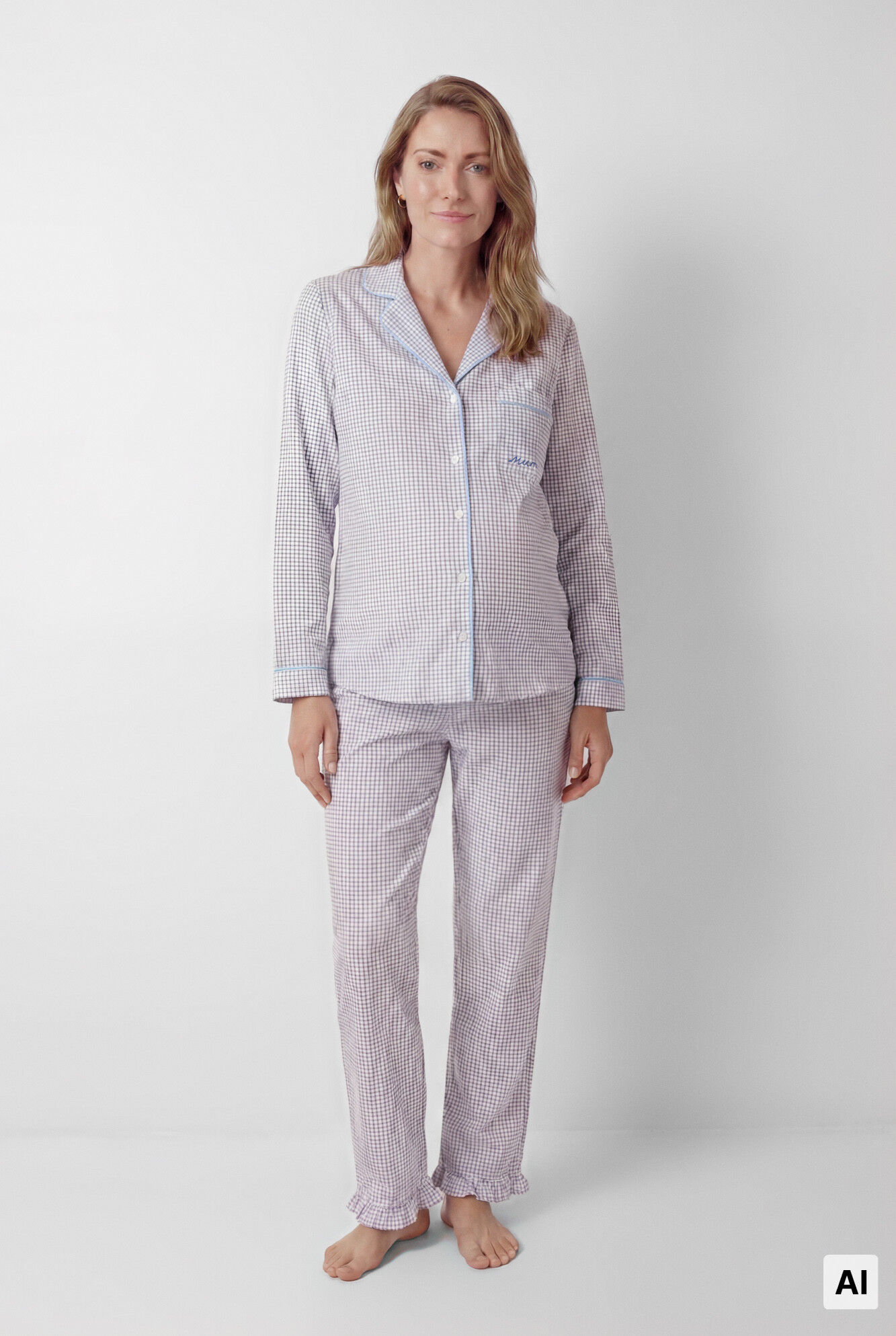 Women'secret Gingham print classic pyjamas maternity