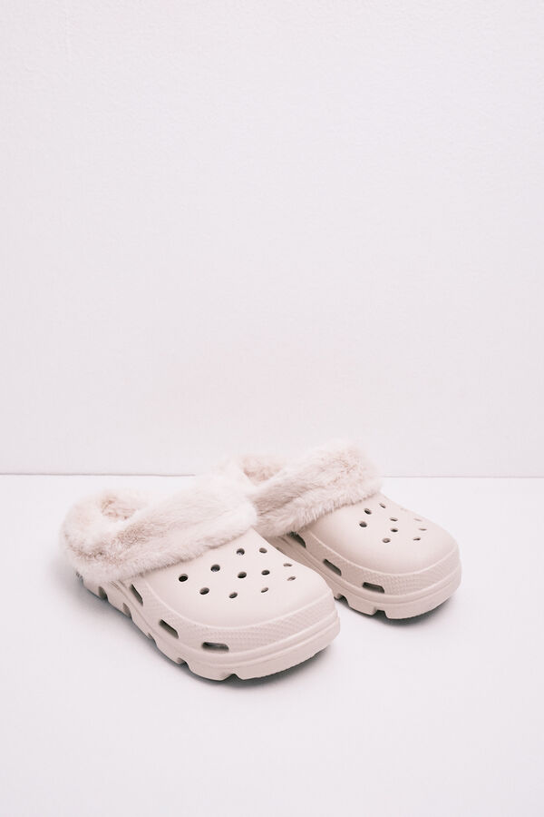 HI&BYE Ecru platform mule slipper beige