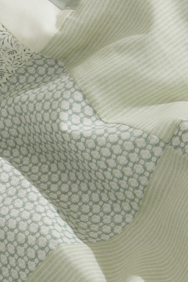 Womensecret Capa nórdica patchwork verde. Cama 135-140 cm. verde
