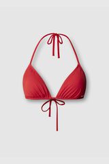 Pepe Jeans Top bikini triangular logotipo rojo