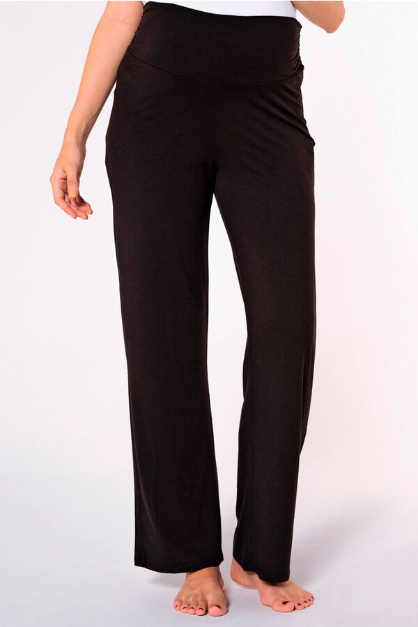 Womensecret Basic knit wide maternity trouser noir