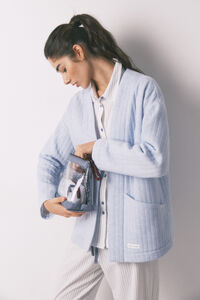 Women'secret Blue short puffer robe