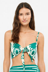 Gisela Top bikini lazo print pi&ntilde;as blanco