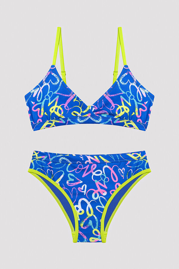 Womensecret Gilr's blue bikini set rávasalt mintás